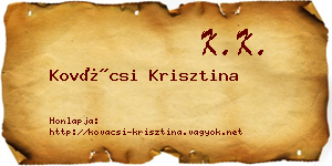 Kovácsi Krisztina névjegykártya