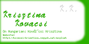 krisztina kovacsi business card